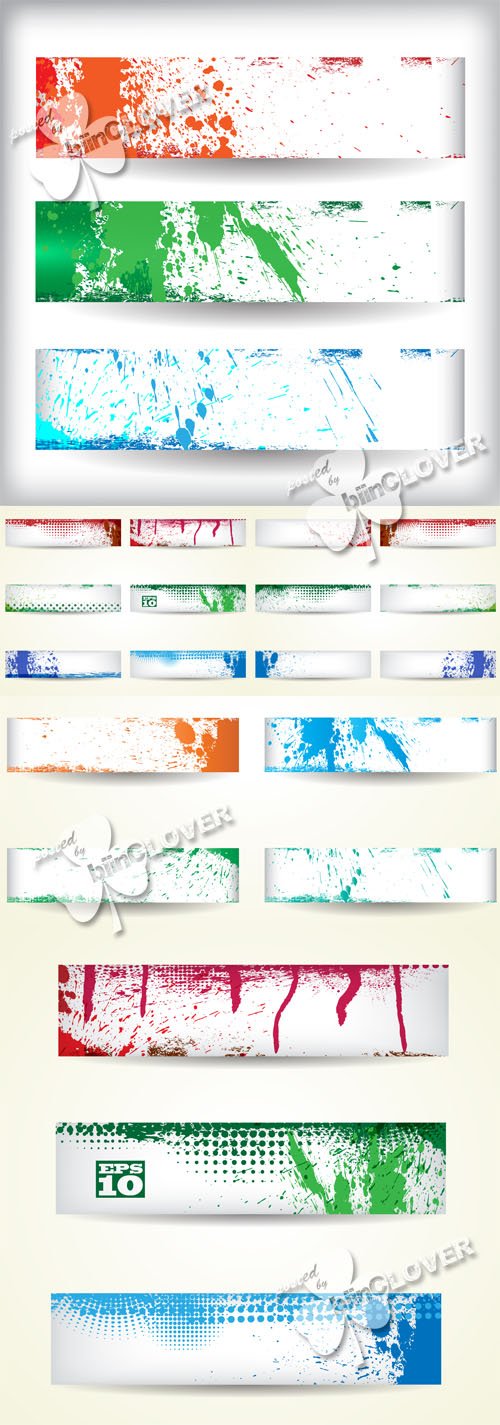 Vector Grunge banners with blots
