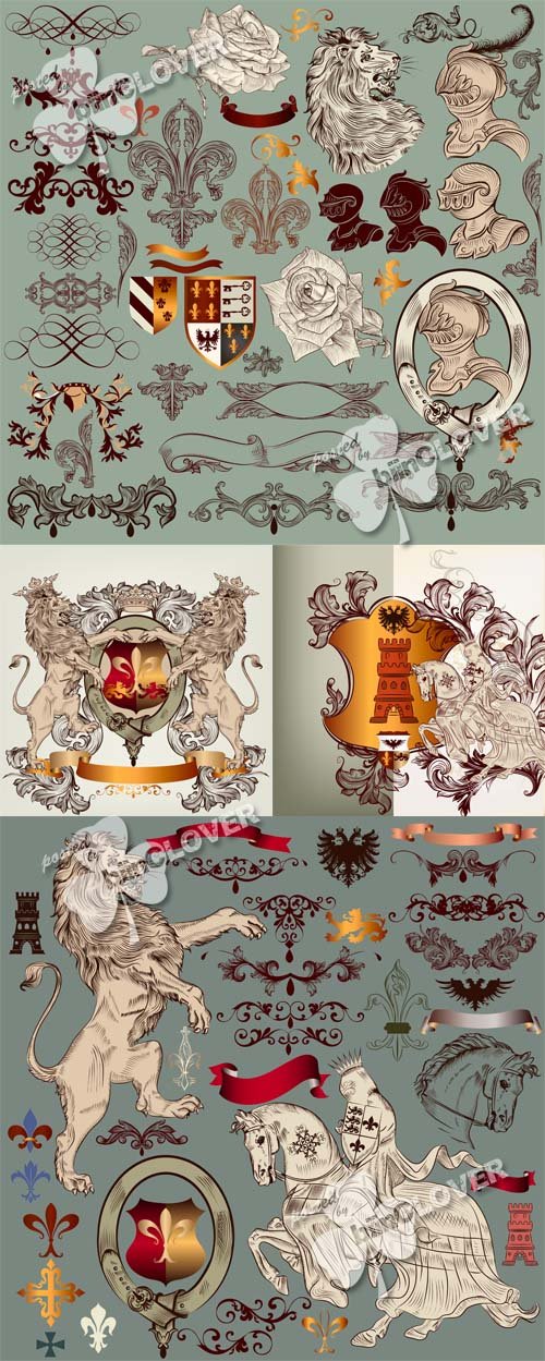 Vector Heraldic design elements