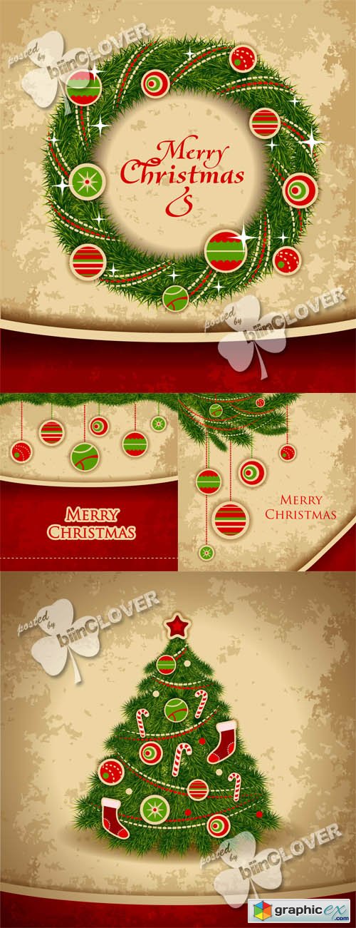 Vector Christmas vintage card