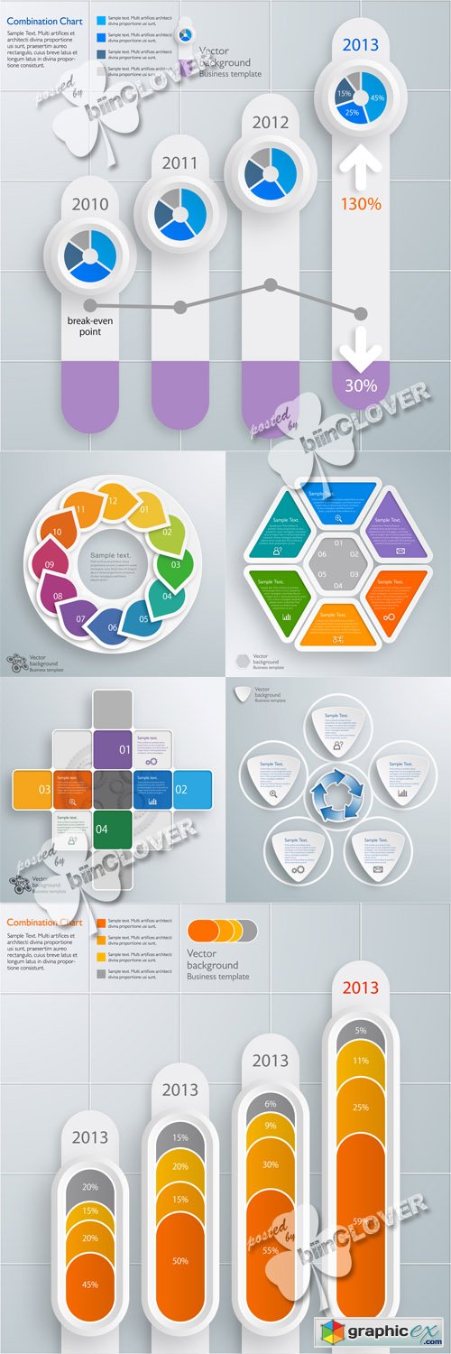 Vector Infographics colored elements 0530