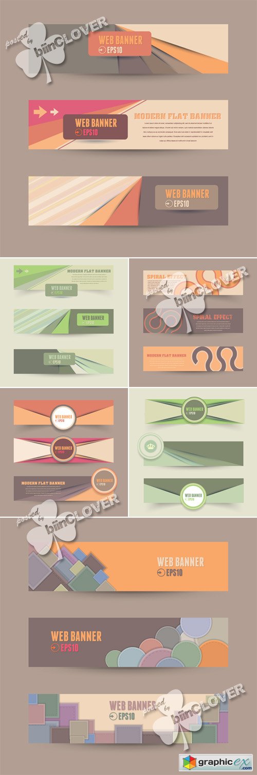Vector Modern flat web banners 0526