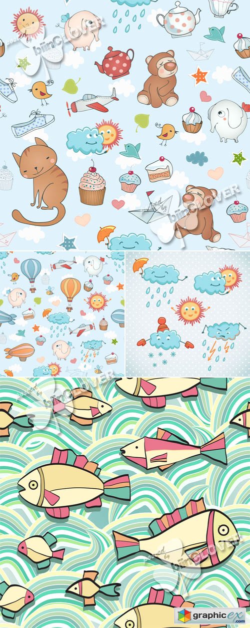 Vector Funny holiday backgrounds 0545