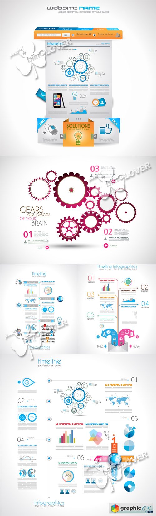Vector Web elements for blog and sites 0513