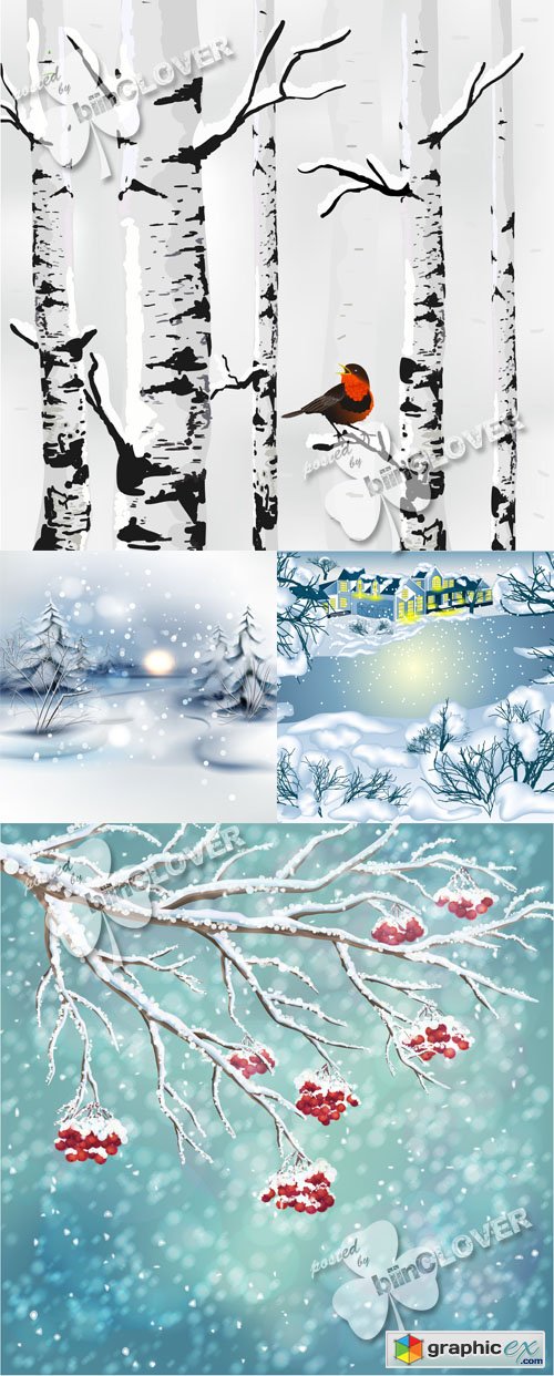 Vector Winter landscape 0512