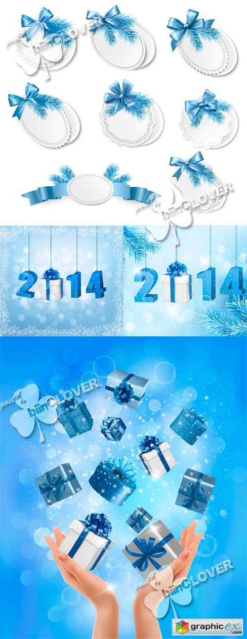 Vector Happy new year 2014 cards 0507