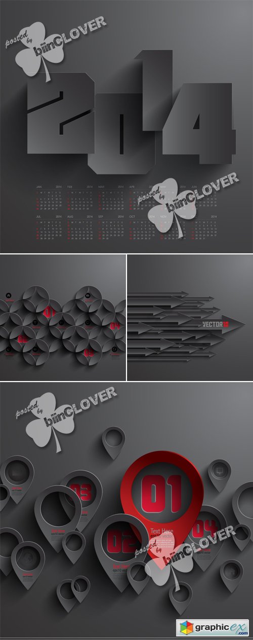 Vector 3D abstract  cards 0501