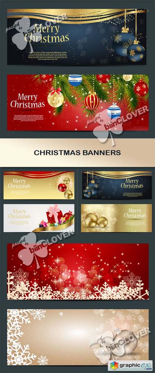 Vector Christmas banners 0498