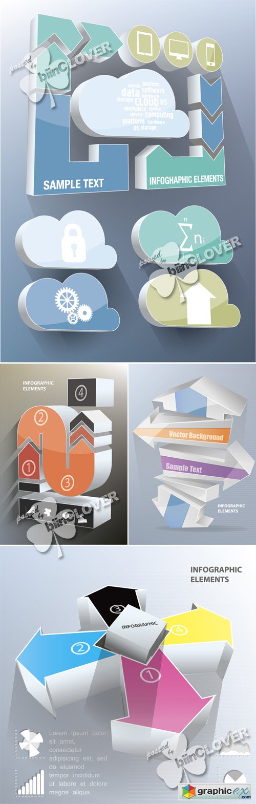 Vector Infographic colorful design elements 0497