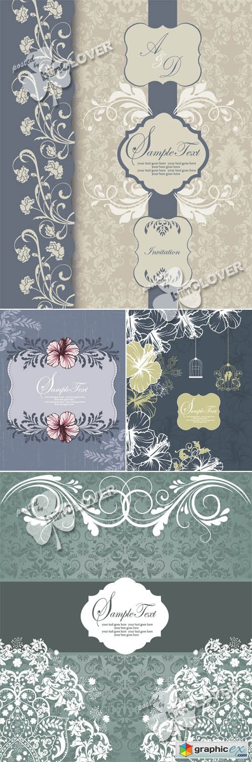Vector Elegant greeting card 0493