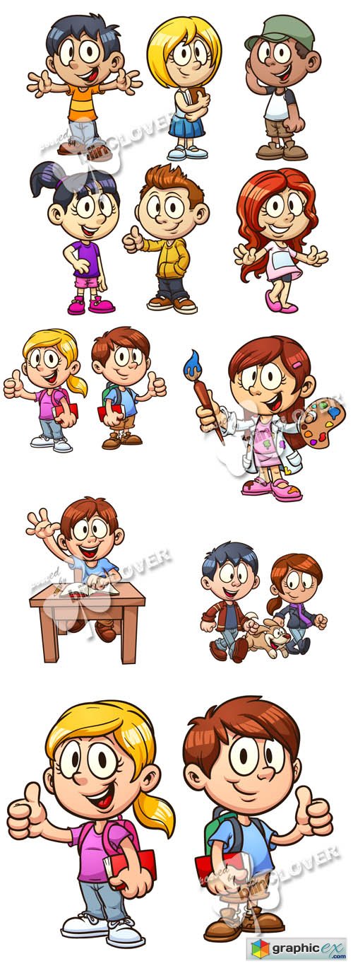 Vector Cute cartoon children 0491