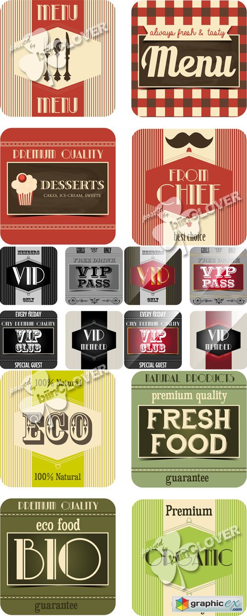 Vector Set of vintage labels 0491