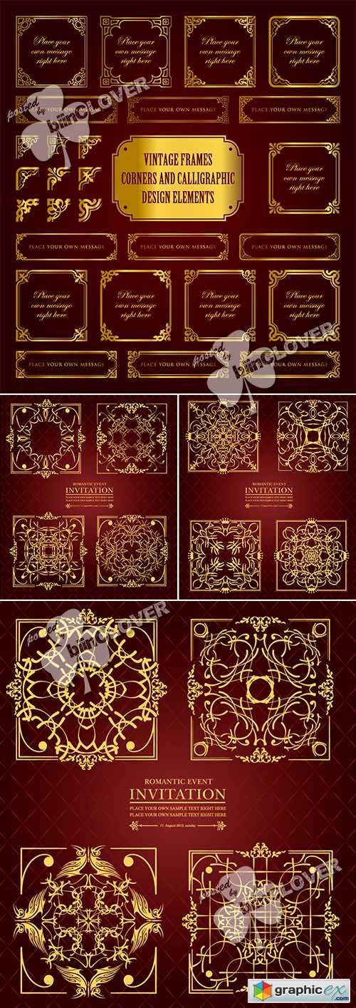 Vector Gold decorative elements 0490