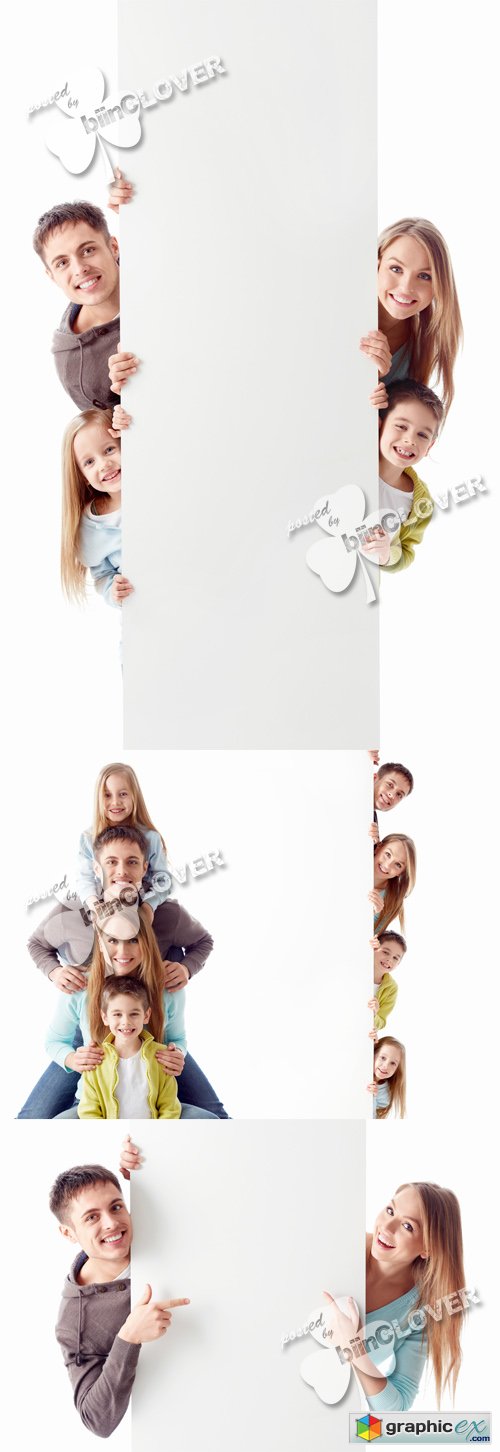 Family with billboard 0486