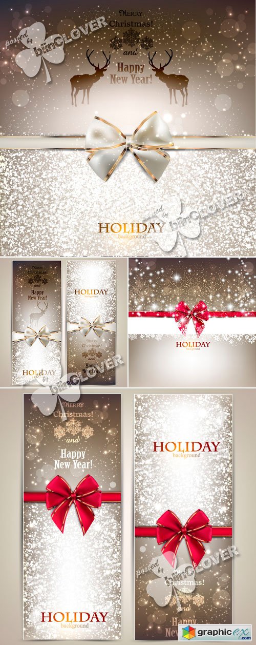 Vector Merry Christmas cards 0485