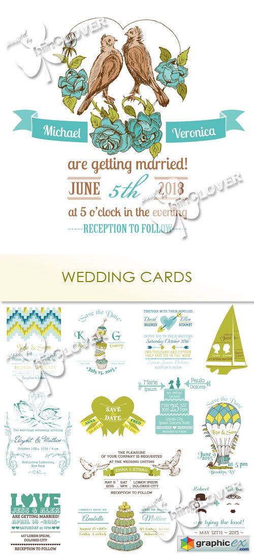 Vector Wedding �ards 0484