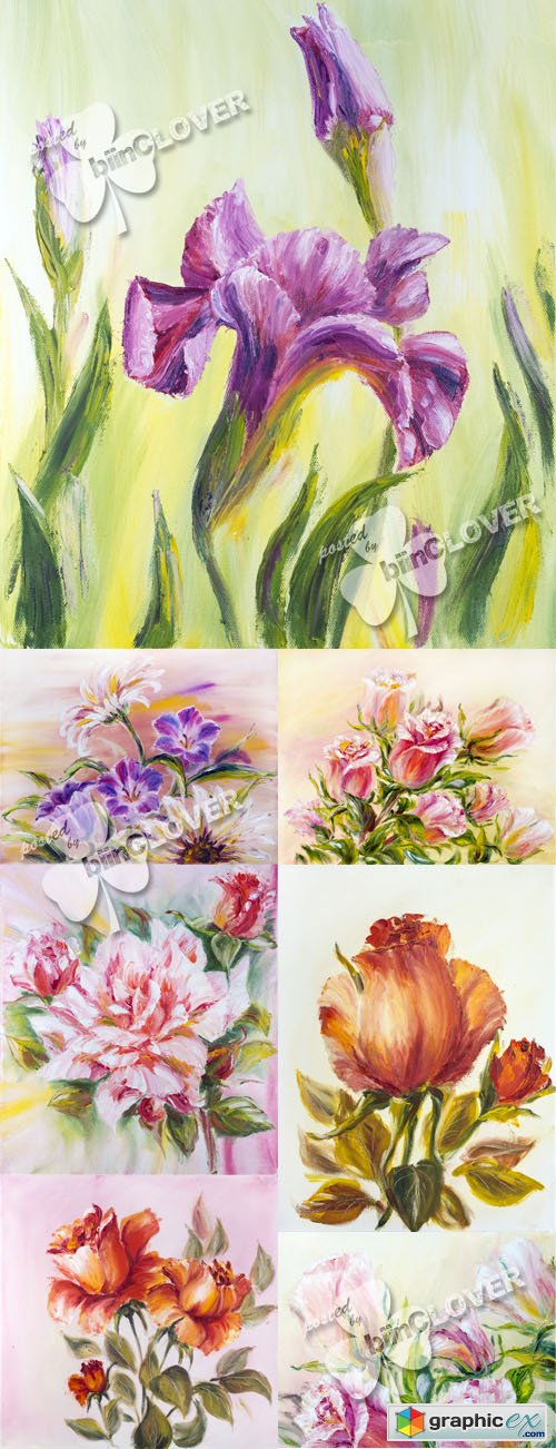 Beautiful  flowers watercolor 0482