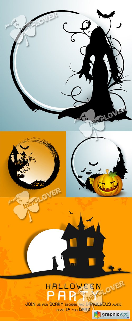 Vector Halloween cards 0481