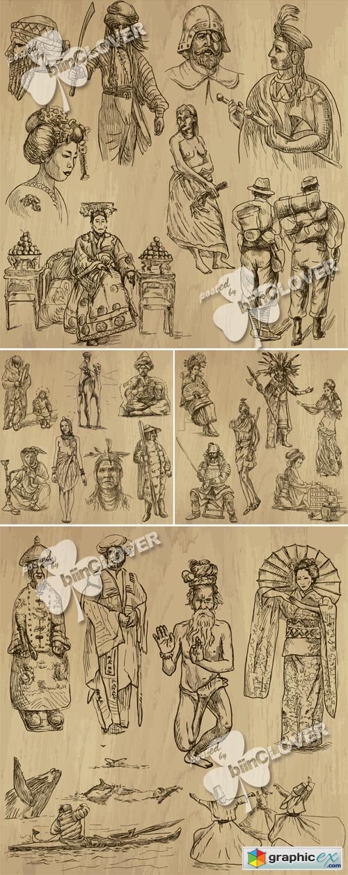 Vector People and customs around the world 0478
