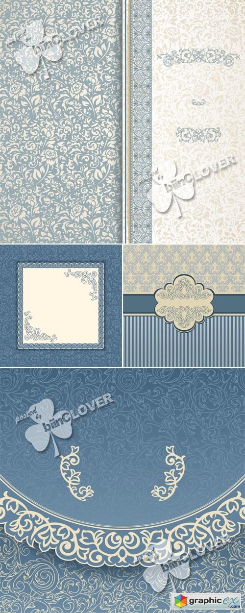 Vector Vintage blue background 0478