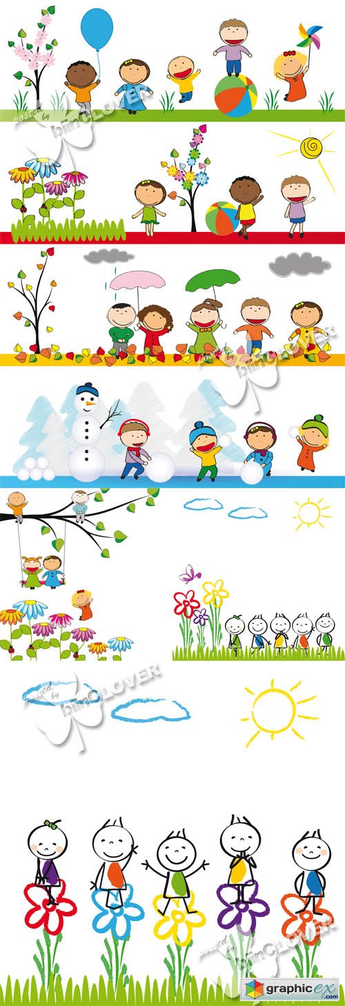 Vector Happy kids 0476