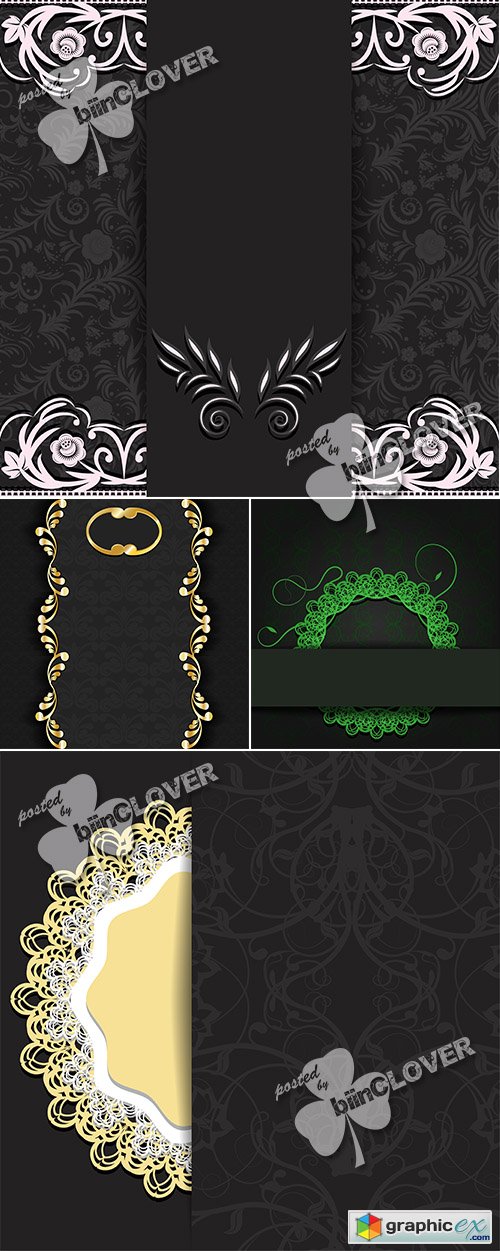 Vector Dark greeting cards 0471