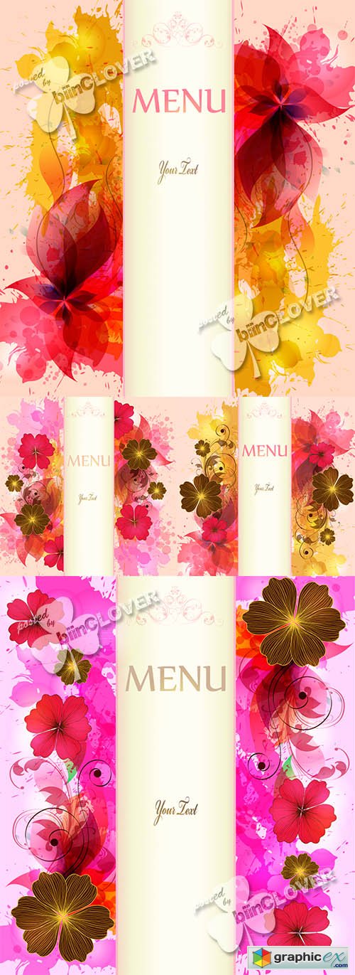 Vector Floral vintage cards 0469