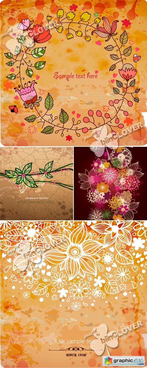 Vector Floral grunge background 0462