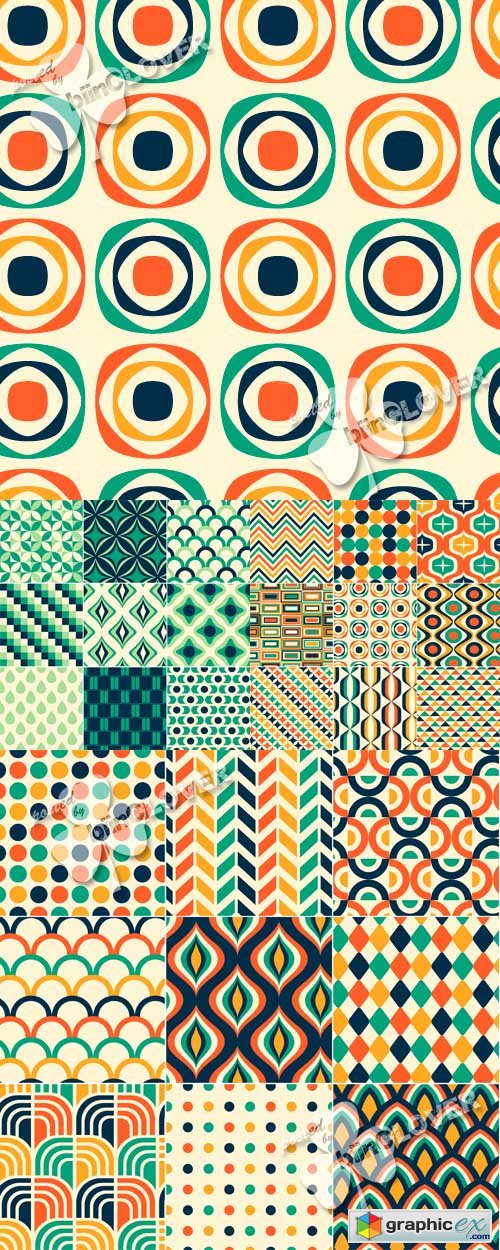 Vector Retro seamless pattern print 0460