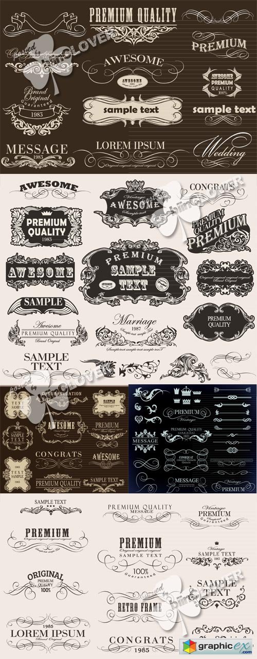 Vector Calligraphic and decorative design elements 0459