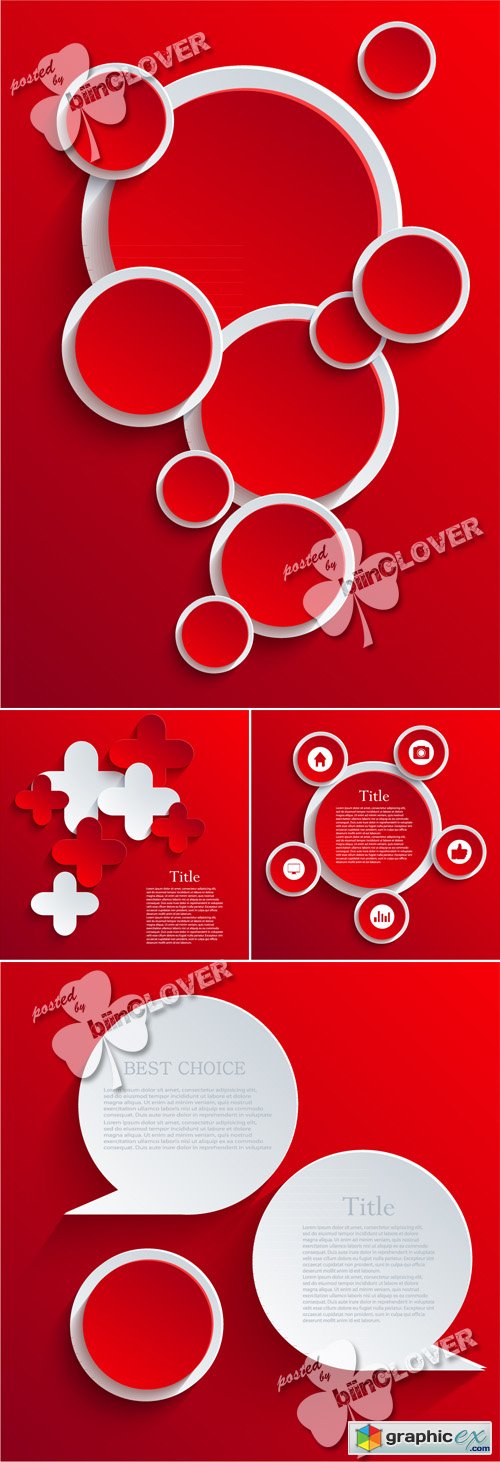 Vector Card with 3D paper elements 0456