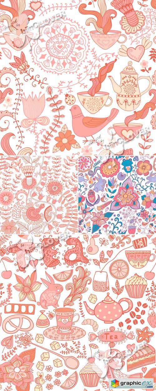 Vector Seamless pattern in cartoon style 0451