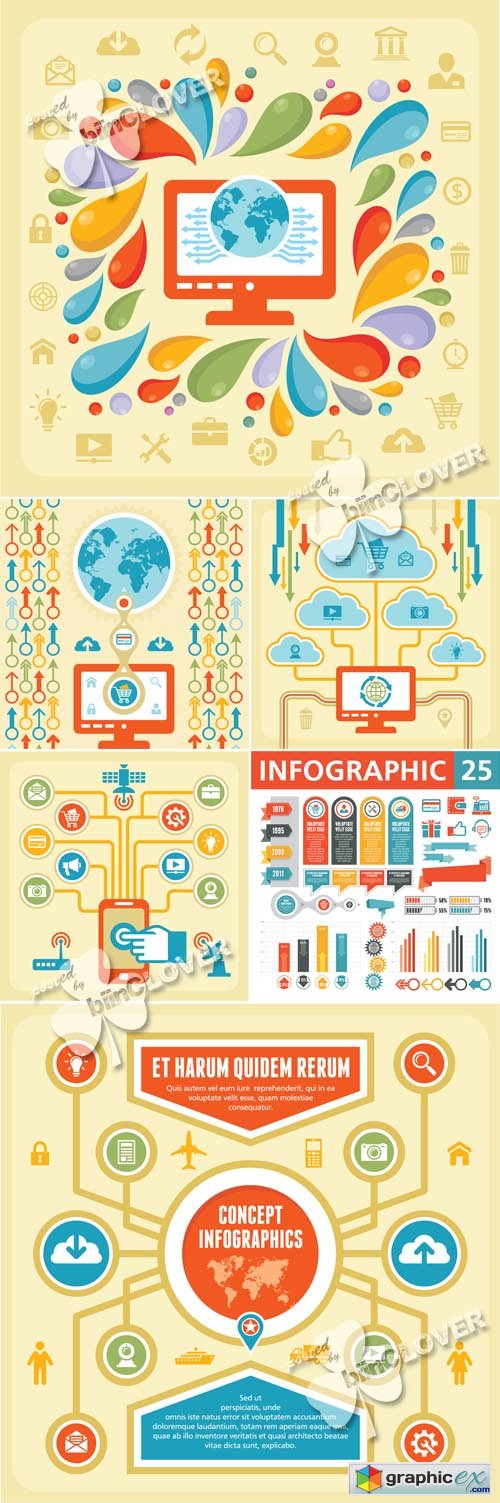Vector Retro infographic concept 0450