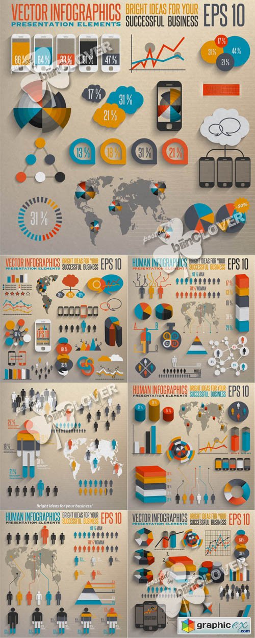 Vector Retro infographic elements 0447