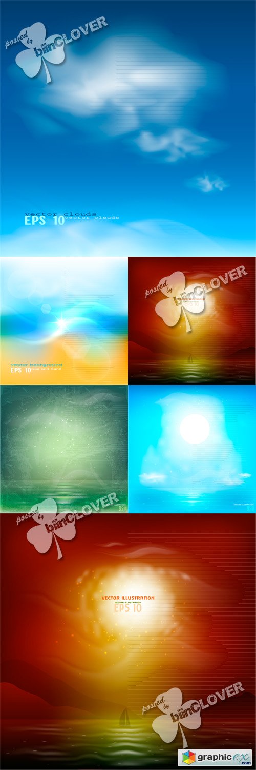 Vector Realistic nature backgrounds 0440