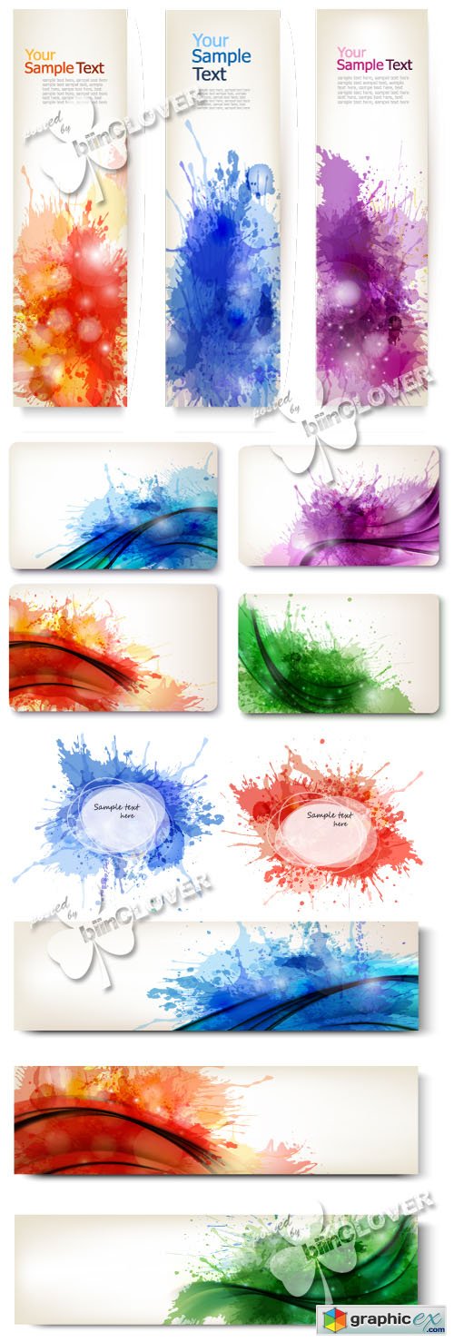Vector Colorful abstract banners 0439