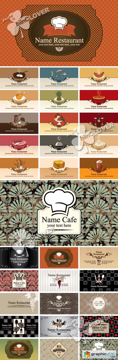 Vector Business cards on the topic of food 0437