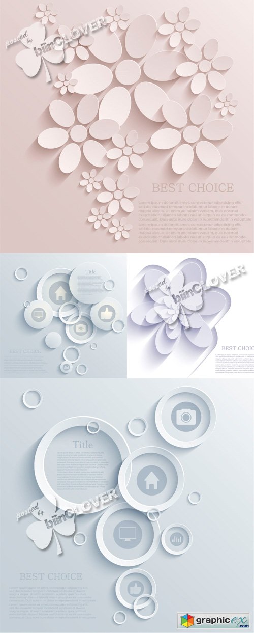 Vector 3D paper design 0438