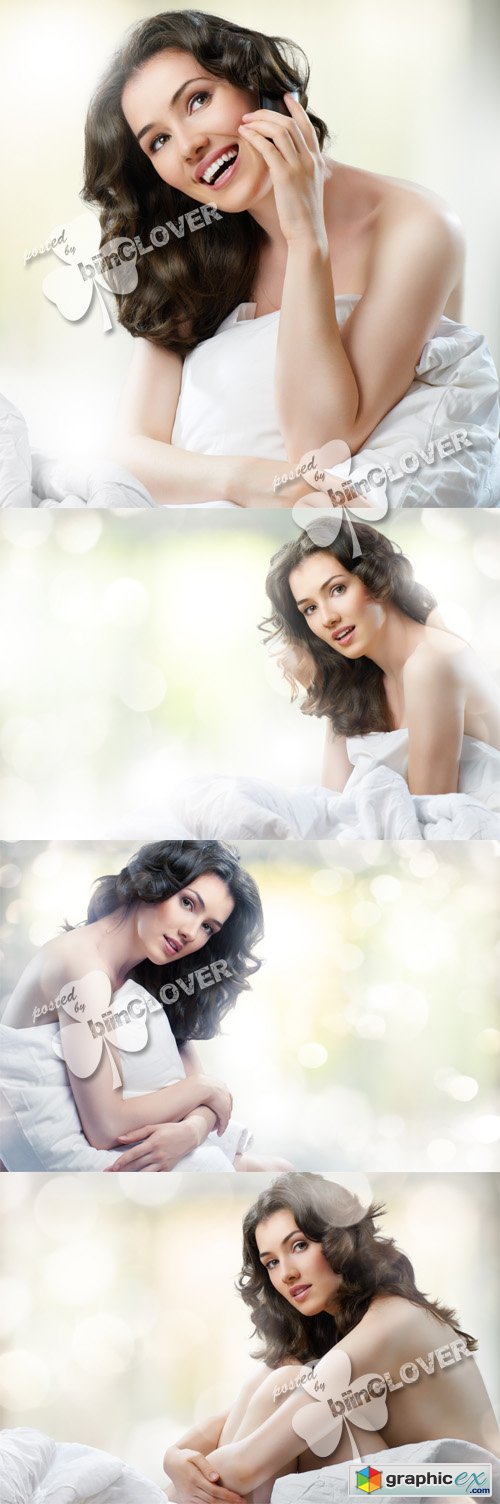 Beautiful woman and bedding 0435