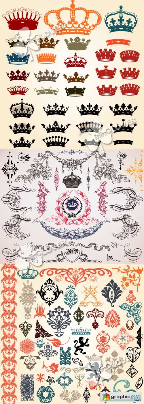Vector Royal design elements 0433