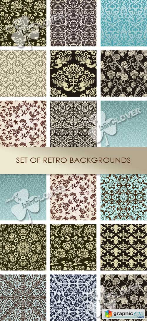 Vector Set of retro backgrounds 0433