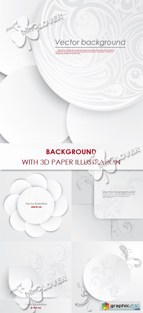 Vector Background with 3D paper illustation 0432