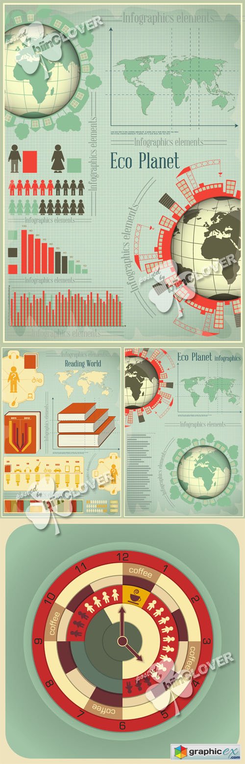 Vector Retro style infographics elements 0421