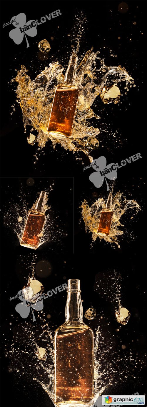 Splash of liquor around bottle 0421