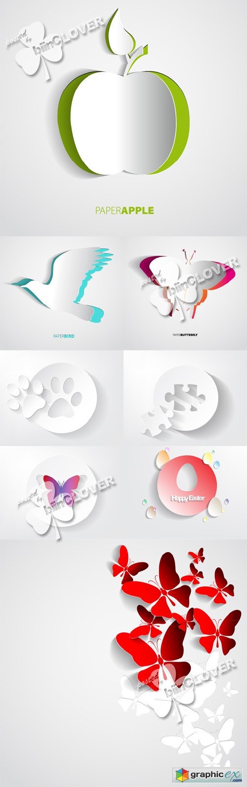 Vector Modern card with paper elements 0416