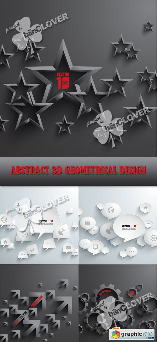 Vector Abstract 3D geometrical design 0399