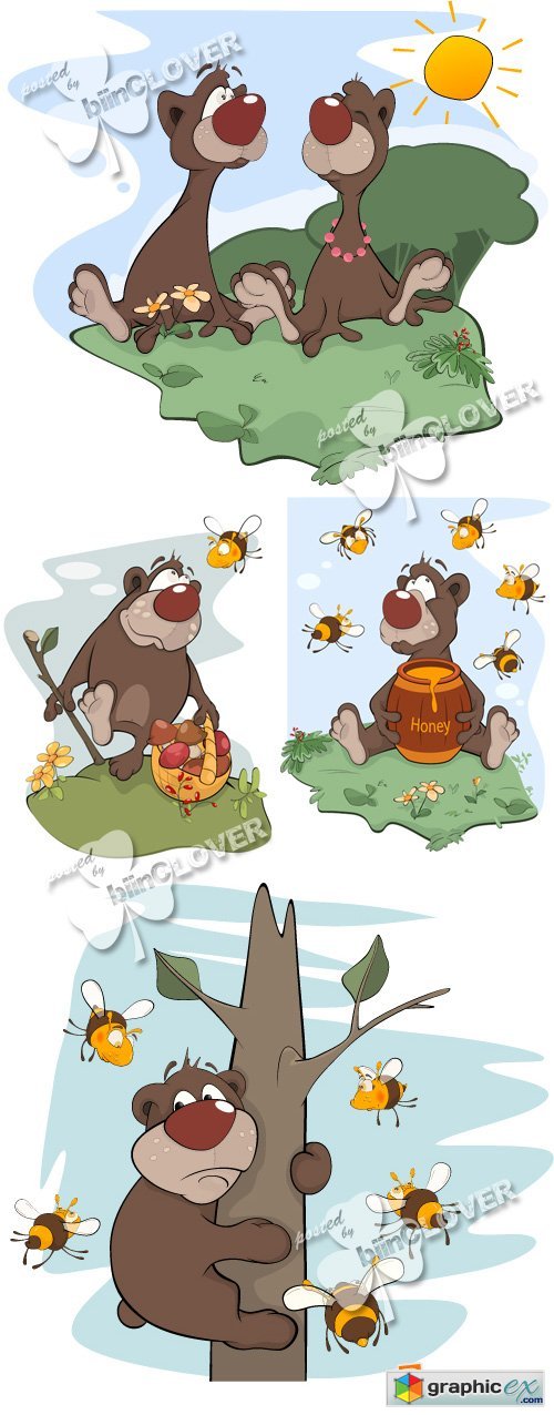 Vector Cartoon bear 0384