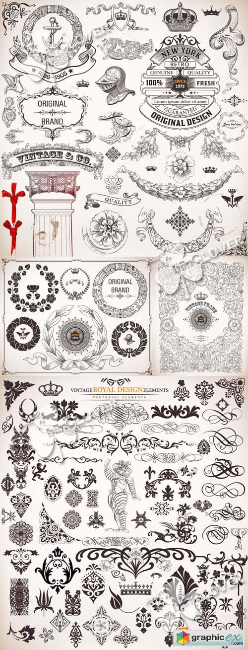 Vector Decorative calligraphic design elements 0381