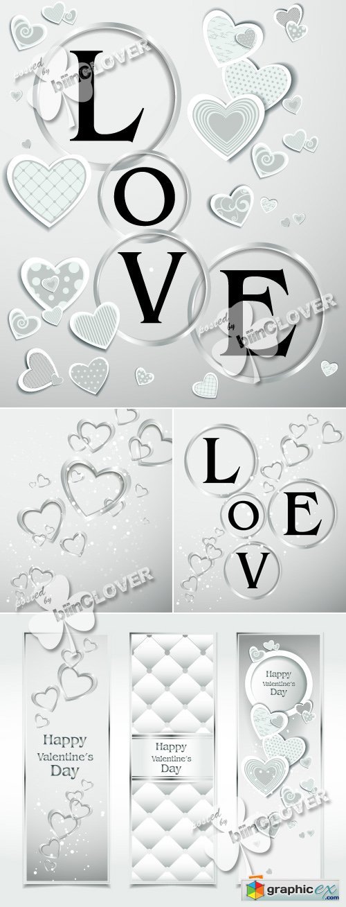 Vector Holiday background with hearts 0556