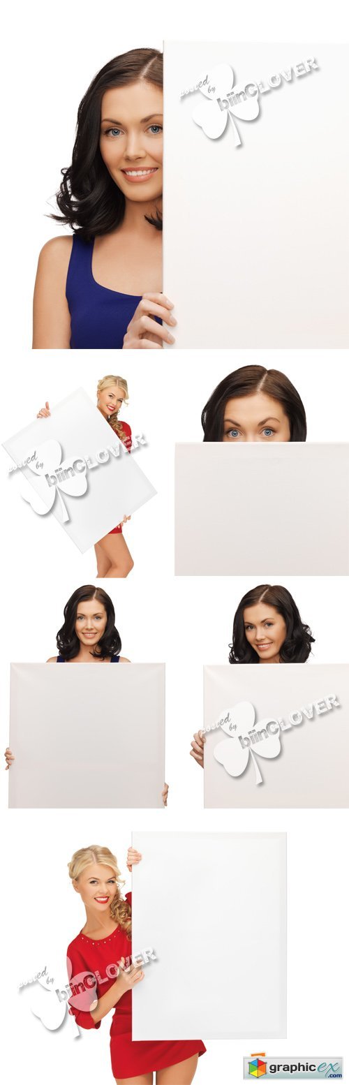 Lovely woman with blank board 0377