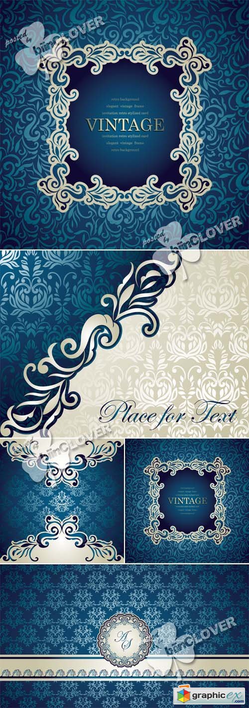 Vector Luxury invitation cards 0376